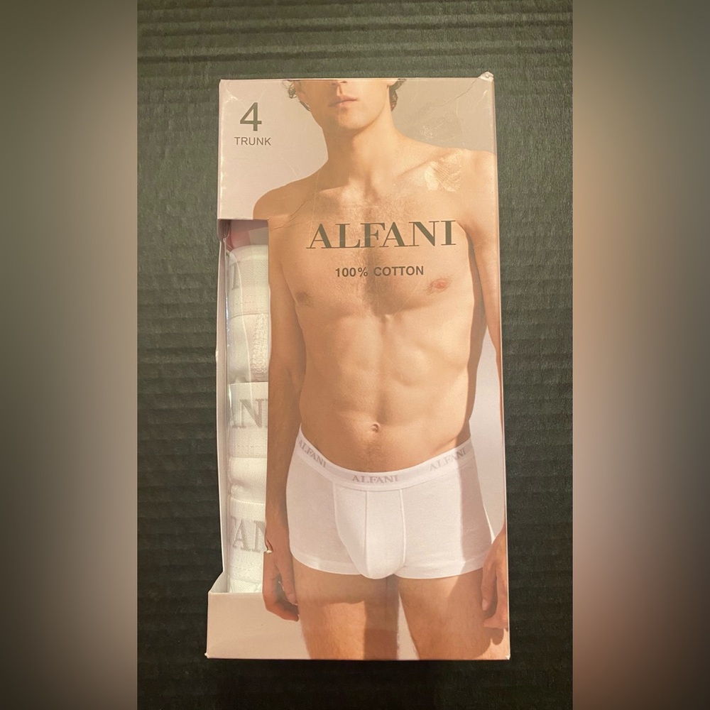 Alfani Men’s 4 Pack‎ Boxer Briefs in White Size XXL 41-43 NWT